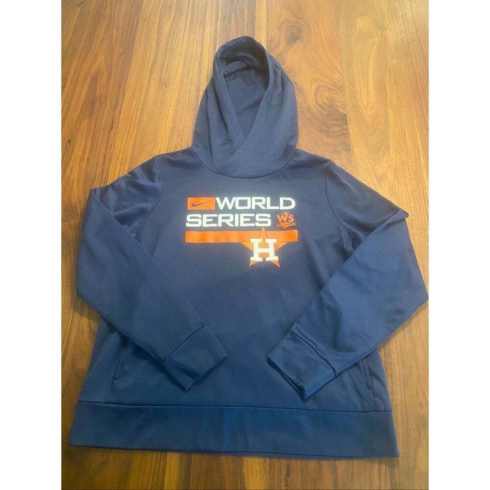 Nike Boys Navy Blue Houston Astros 2022 World Series Pullover Hoodie Size Large - Picture 1 of 8